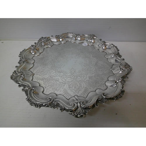 244 - A silver salver hallmarked Chester - approx 850grms