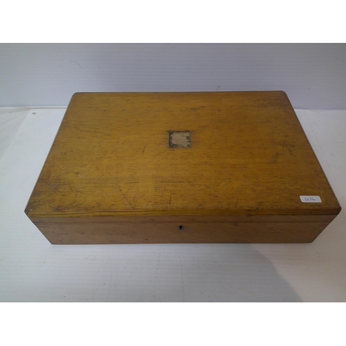 247 - Oak jewellery box - 40cm x 26.5cm x 9cm