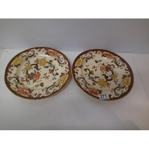 271 - Two Mason's Brown Velvet - dinner plates - 27cmD