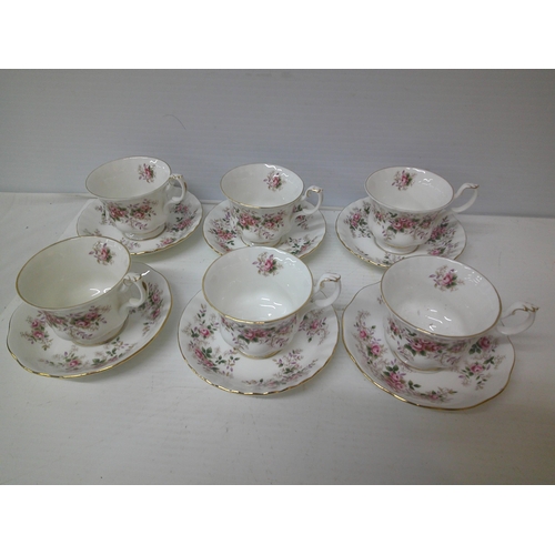 279 - Six Royal Albert - Lavender Rose - cup and saucers