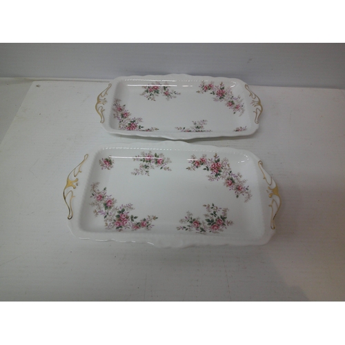 281 - Two Royal Albert - Lavender Rose - sandwich plates - 30cmW