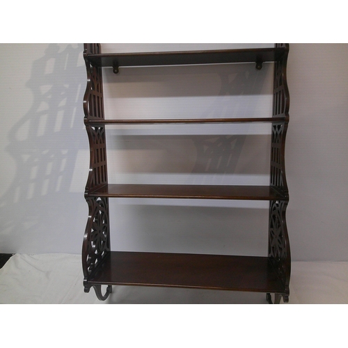 340 - A set of mahogany wall shelves - 51cmW x 80cmH