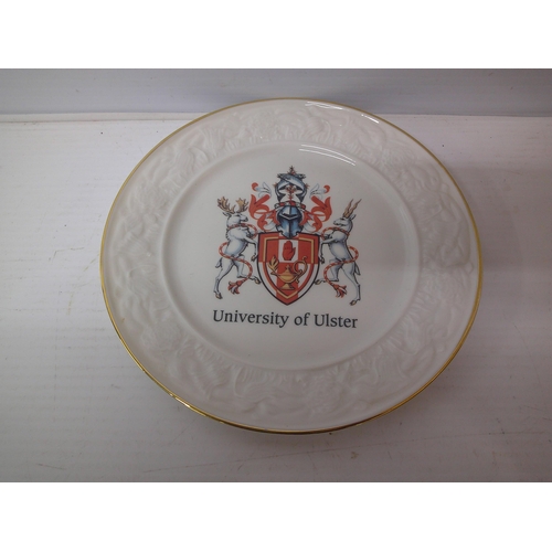 356 - A Belleek Serenity salad plate - University of Ulster - 23cmD