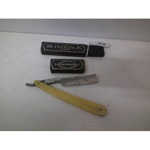 64 - An Invictor cut throat razor