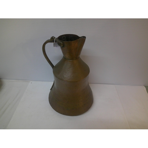 257 - Tall copper and brass jug - 42cmH