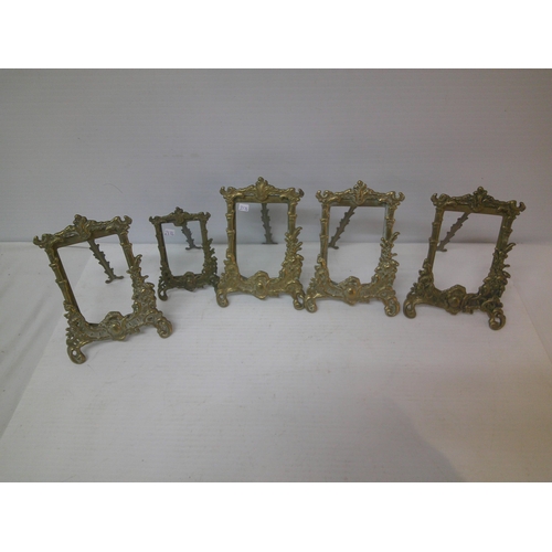 268 - Five small brass picture frames - 18cmH tallest