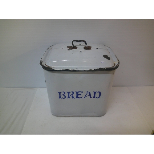 277 - An enamel bread bin - 36cmH x 33cmW