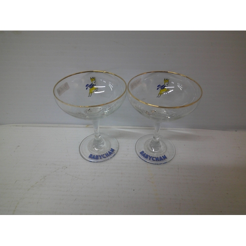 300 - Two original Babycham glasses