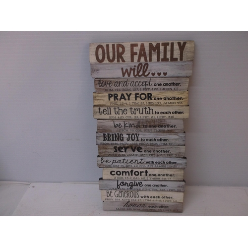 408 - A family sign 42cm X 22cm