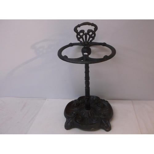 412 - A cast iron hat & coat stand 56cmH