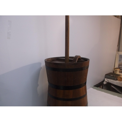 413 - A full size floor butter churn