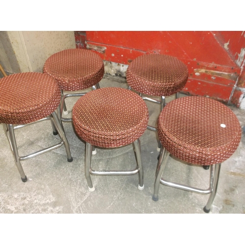 418 - Five retro upholstered stools