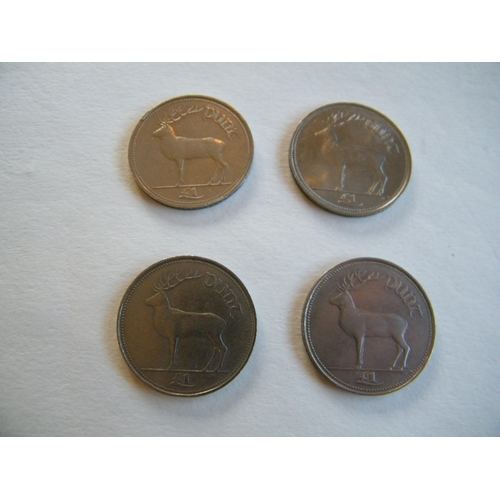 211 - Four Irish punts depicting a deer – two dated 1990, two at 1998