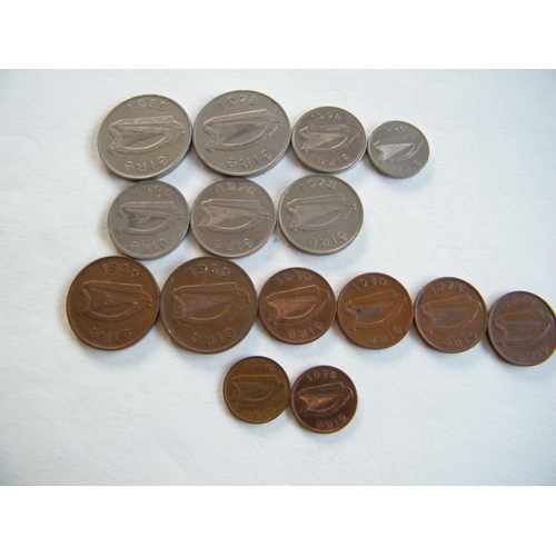 213 - Fifteen decimal Irish coins