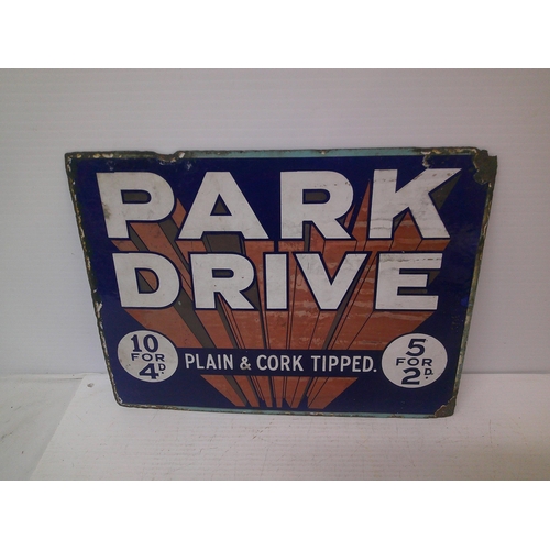 142 - An original double sided Park Drive enamel sign - 40.5cm x 30.5cm