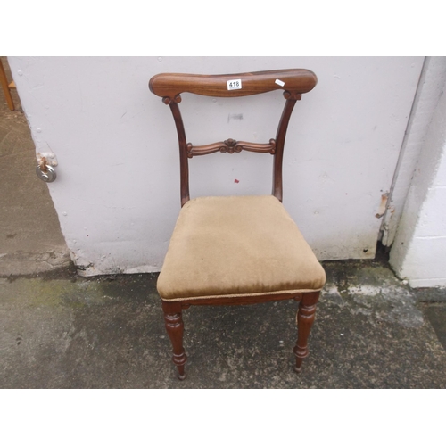 418 - A single Victorian dining chair