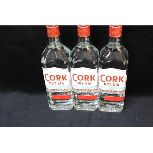 123 - Three bottles of Cork Dry gin