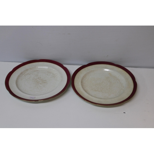 422 - Two 1st period Belleek plates each 26cmD both in good condition.