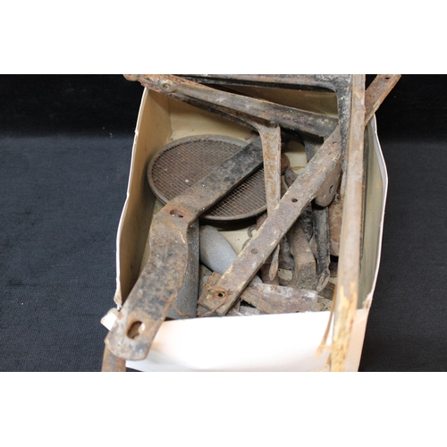 156 - A box of vintage ironmongery