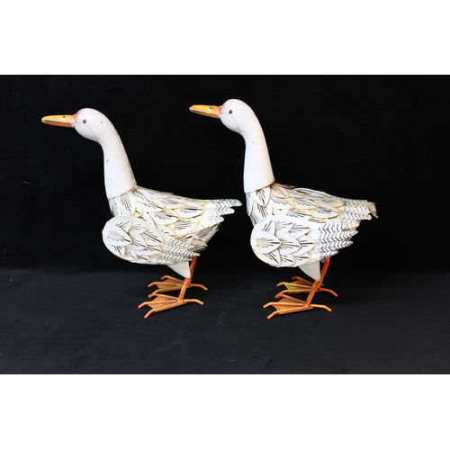 264 - Two tinplate geese - 40cmW x 44cmH