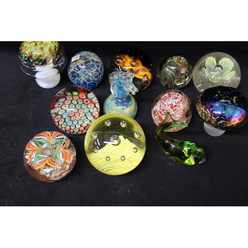 288 - Twelve assorted glass paperweights
