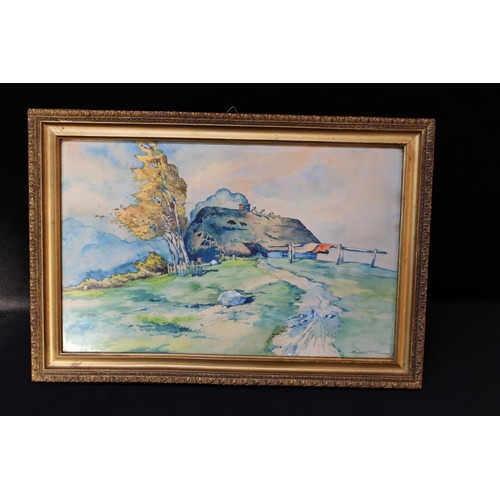 155 - A gilt framed cottage picture - 51cm x 35cm