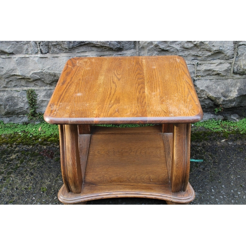 43 - A low square oak coffee table 60cm X 60cm