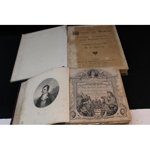 111 - Robert Burns Poetical Works (Binding Loose) Songs of R Burns 1st                   Editions (2)