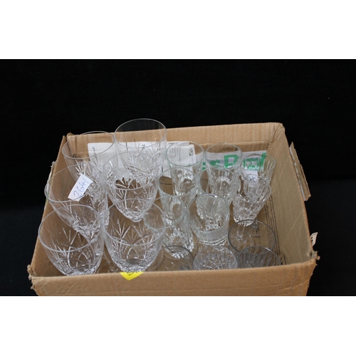 159 - A box of cut crystal glasses