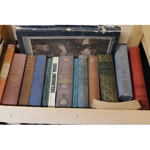 220 - Wooden crate of books