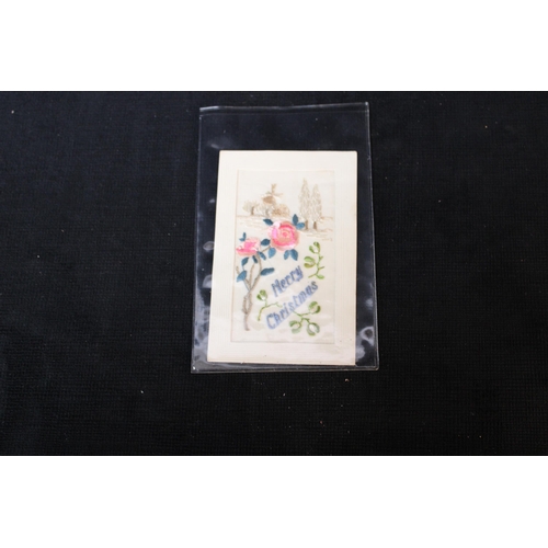 268 - A First World War 'Merry Christmas' embroidered postcard