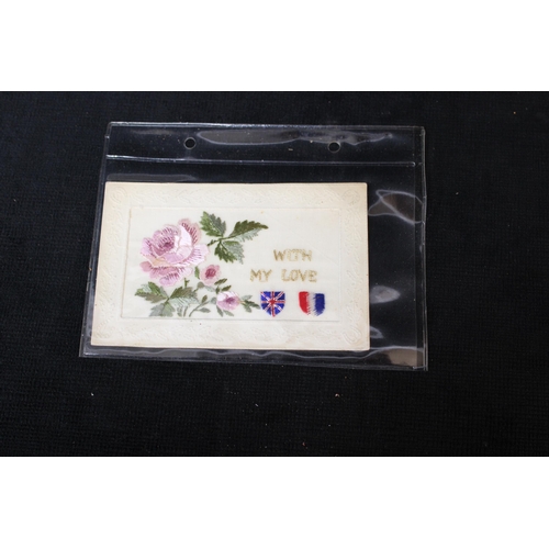 269 - A First World War 'With my love' embroidered postcard