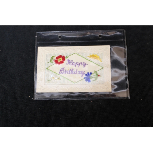 270 - A First World War 'Happy Birthday' embroidered postcard