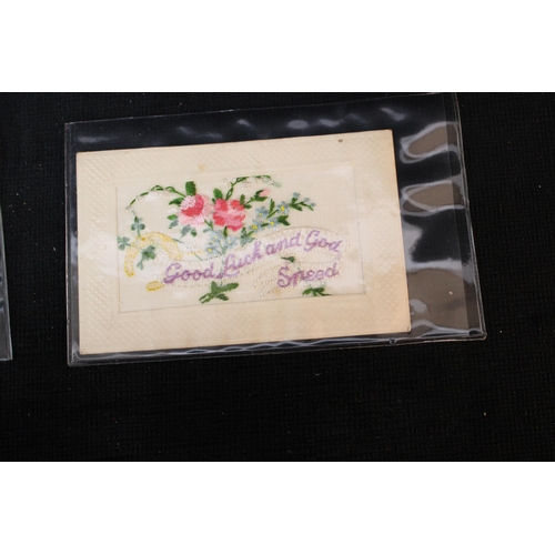 273 - A First World War 'Good Luck & Good Speed' embroidered postcard