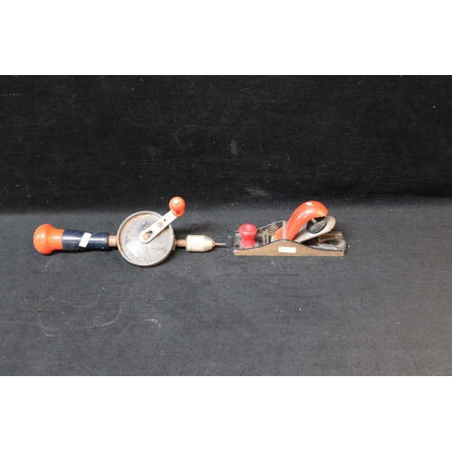 83 - A vintage hand drill & small wood plane