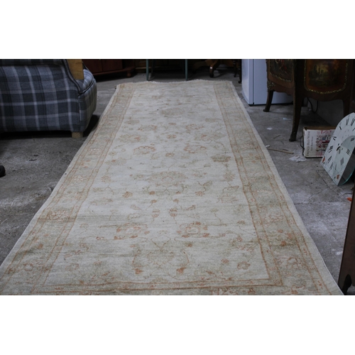 92 - A top quality Afghan Zigler hand knotted carpet runner 421cmL X 123cmW in perfect condition.