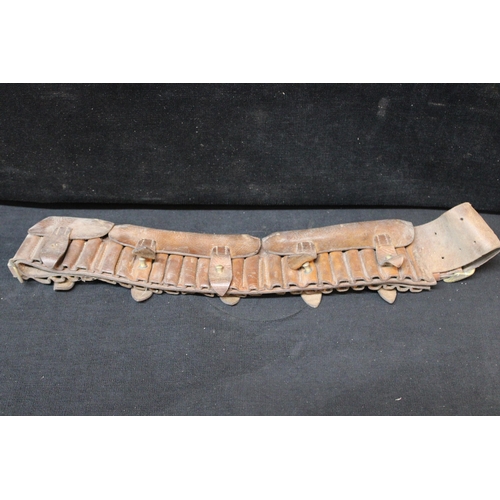 15 - A vintage leather ammunition belt