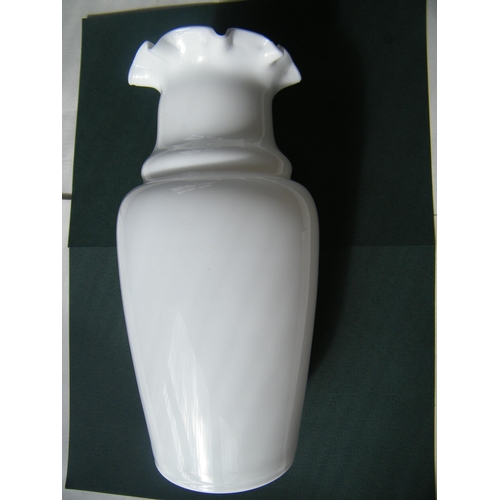 306 - A Victorian milk glass vase - 29cmH