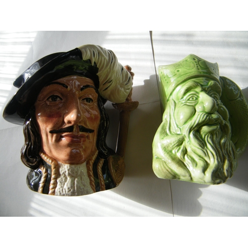 307 - Two character jugs - Royal Doulton 'Athos' and Royal Alma 'Neptune' - 19cmH tallest
