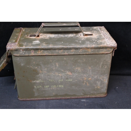 339 - A military ammunition box - 30cm x 15.5cm x 18.5cm
