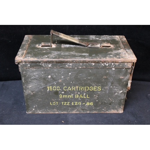 340 - A military ammunition box - 30cm x 15.5cm x 18cm