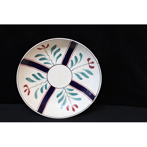 355 - A large spongeware bowl - 36.5cmD