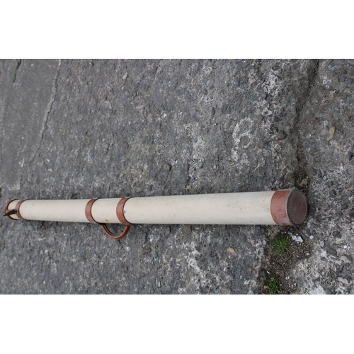 37 - A long leather furnished map tube 146cmL