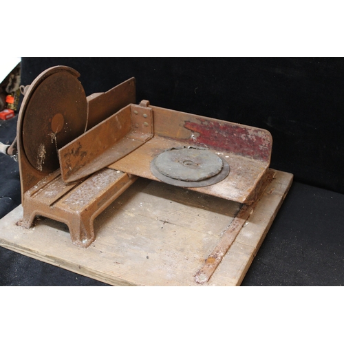 42 - An Edwardian vintage bacon slicer 62cmW X 32cmH