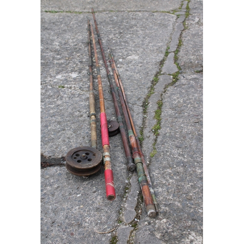 52 - A lot of vintage fishing rods, Greenheart etc.