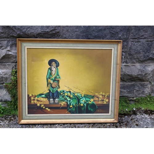 57 - A large original oil painting on canvas 90cm X 75cm