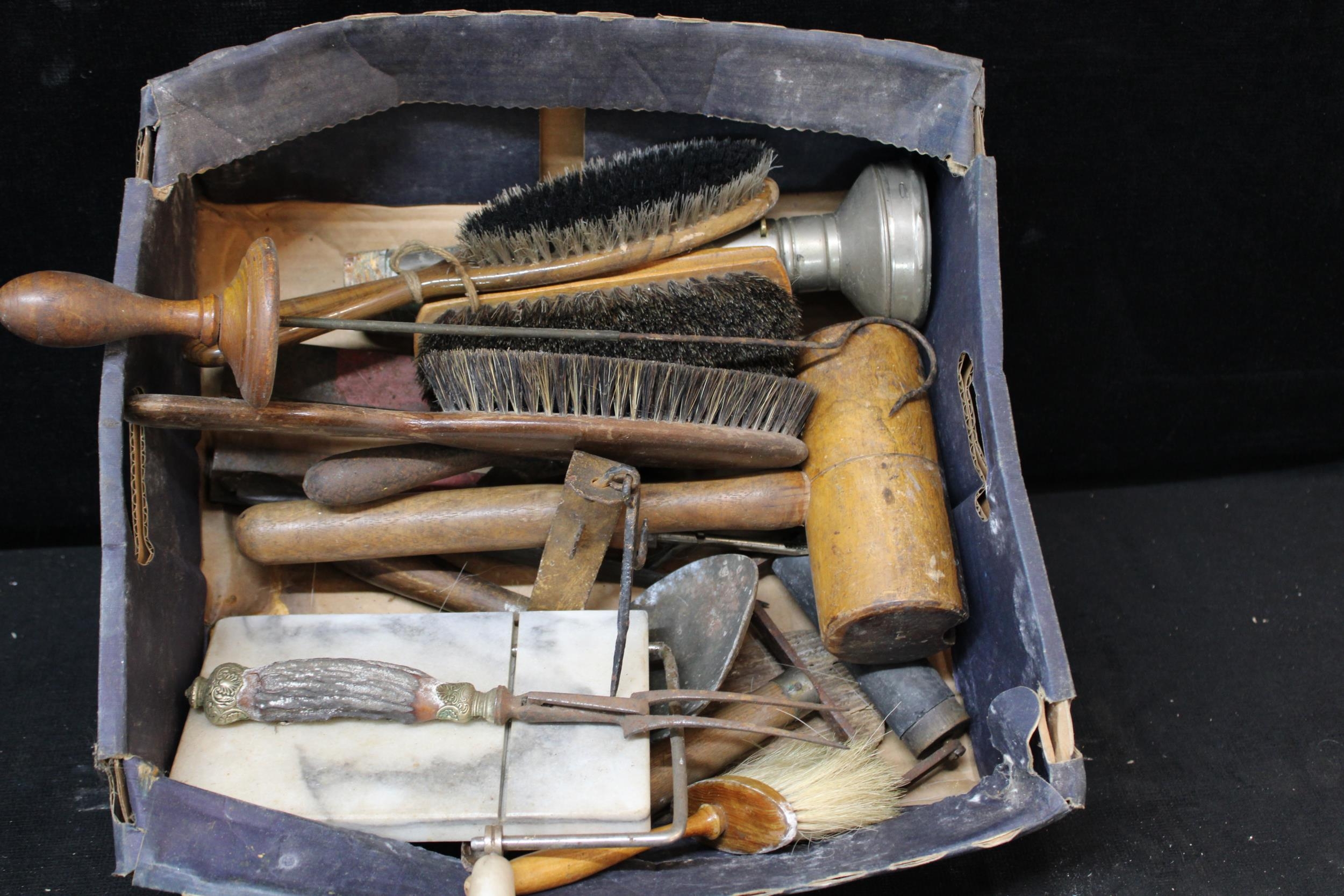 A box full of vintage items
