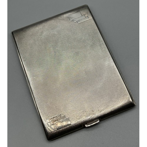 2 - Sheffield silver Art Deco cigarette card case. Produced by Walker & Hall [166.88grams]