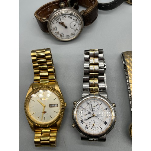 14 - A Selection of watches; Citizen Automatic 21 jewels, Seiko Quartz Chronograph, Hamilton Geneve Intra... 