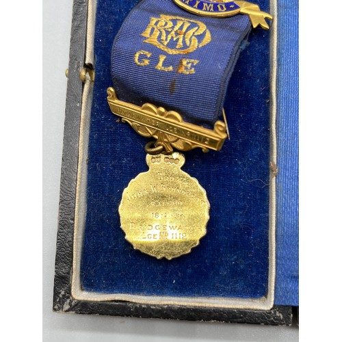 16 - Two Buffalo Lodge medals; Chester silver and enamel medal.